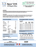 Hiperco 50A Soft Magnetic Alloy Data Sheet